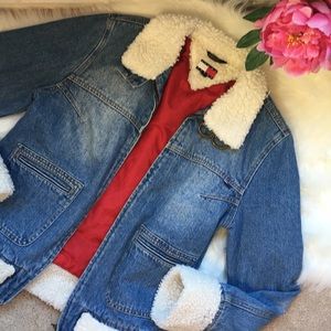tommy hilfiger 90's denim sherpa jacket